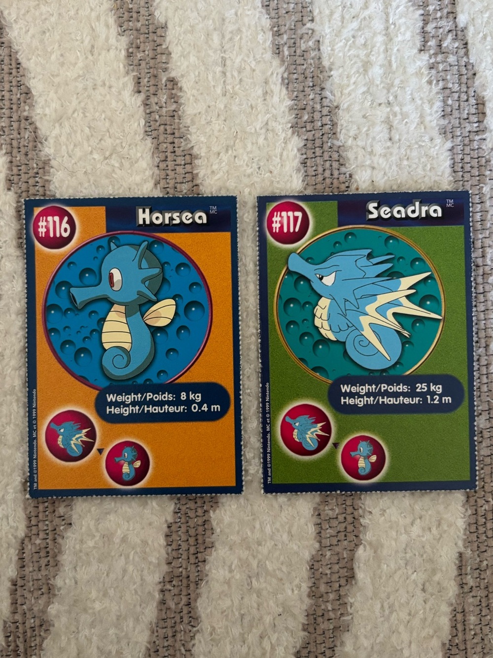 5/$25 1999 Burger King PokéTrivia Promo Card #116 Horsea #117 Seadra
